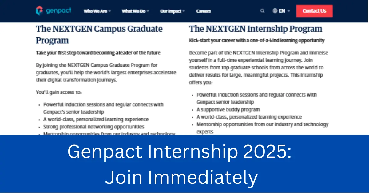 Genpact Internship 2025